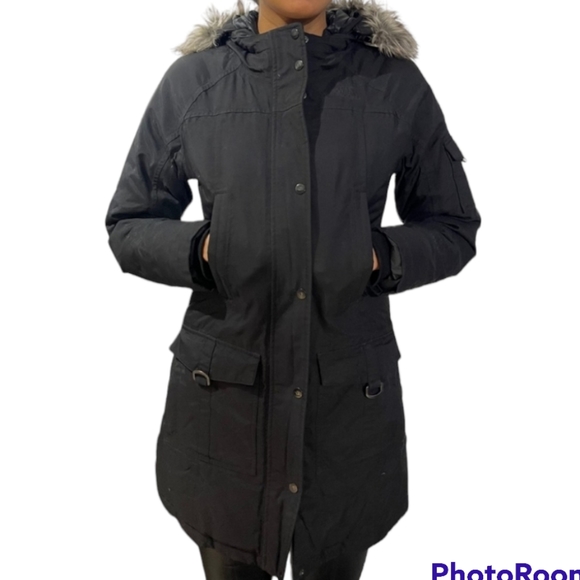 The North Face Jacket coat Winter Long with Fur Detachable Hood Puff Inside - Picture 3 of 11